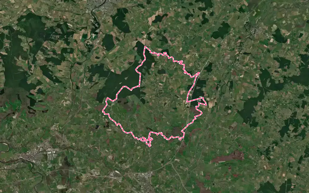 Vue satellite de Saint-Vincent-Bragny avec ses contours administratifs