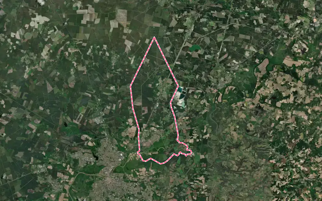 Vue satellite de Saint-Vincent-de-Paul avec ses contours administratifs