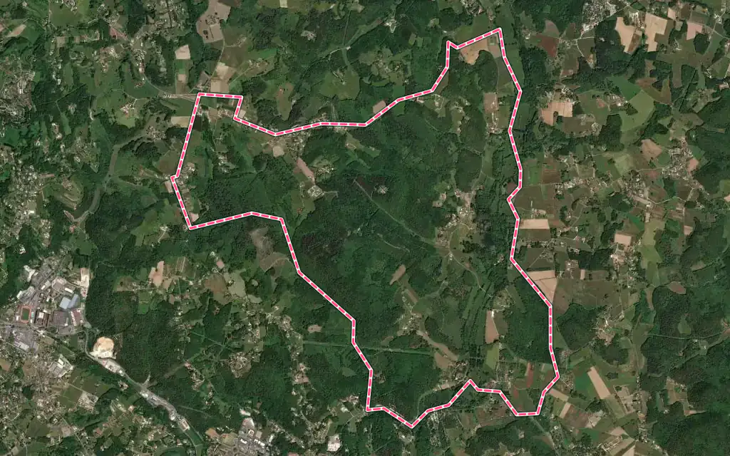 Vue satellite de Saint-Vincent-le-Paluel avec ses contours administratifs