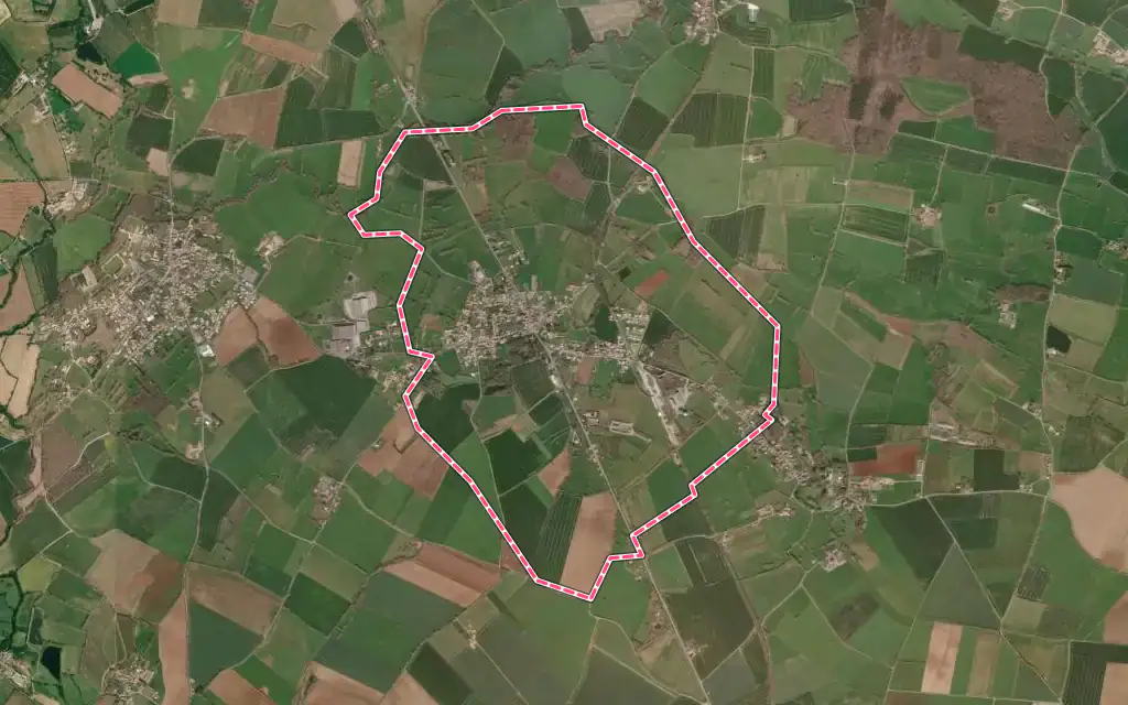Vue satellite de Saint-Vincent-Sterlanges avec ses contours administratifs