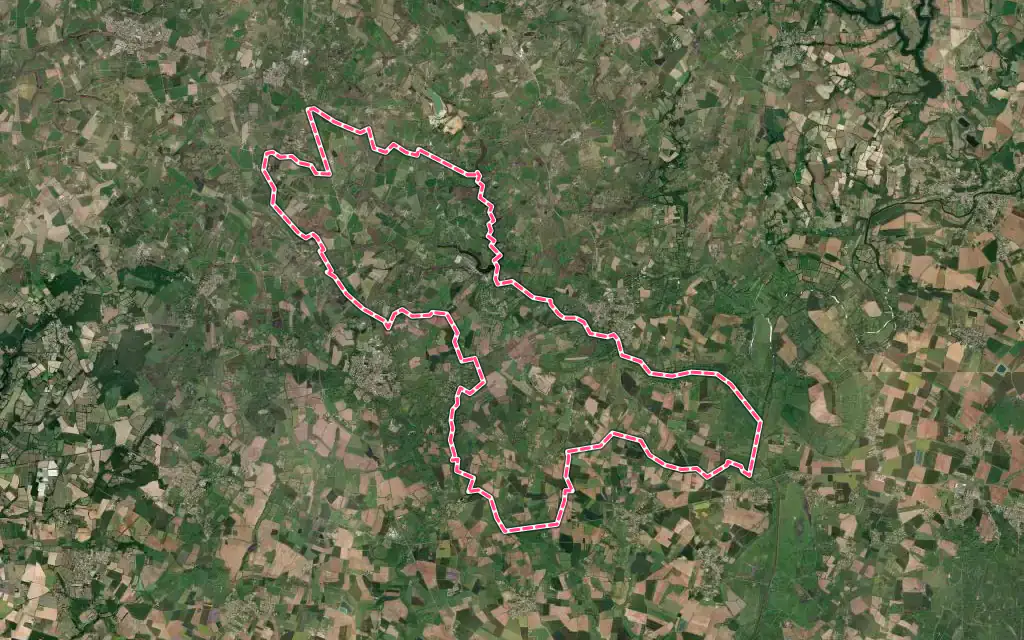 Vue satellite de Saint-Vincent-sur-Graon avec ses contours administratifs