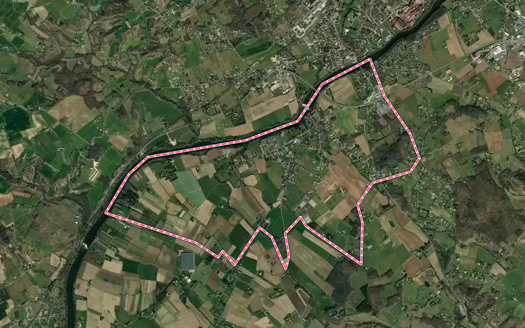 Vue satellite de Saint-Vite avec ses contours administratifs