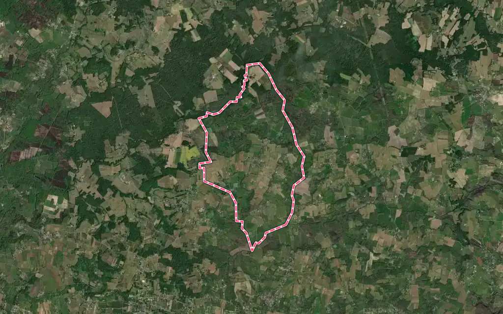 Vue satellite de Saint-Vivien avec ses contours administratifs