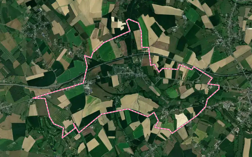 Vue satellite de Saint-Waast avec ses contours administratifs