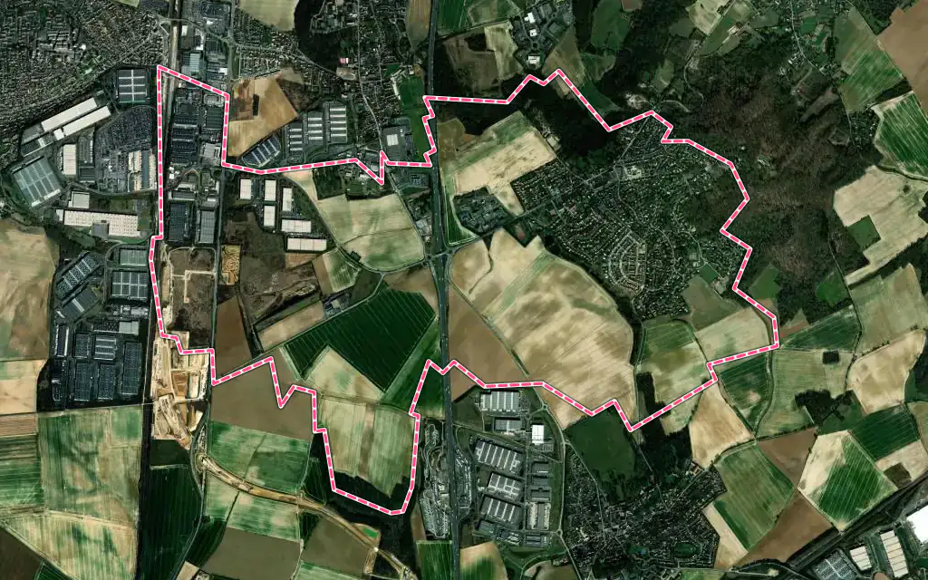 Vue satellite de Saint-Witz avec ses contours administratifs