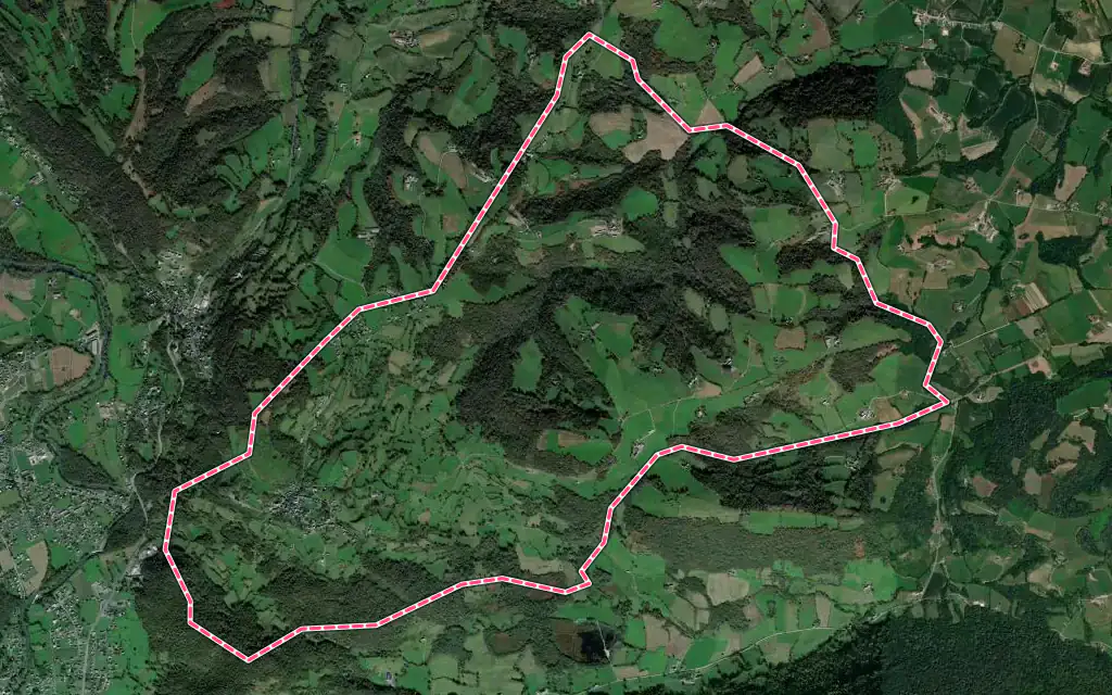 Vue satellite de Sainte-Colome avec ses contours administratifs