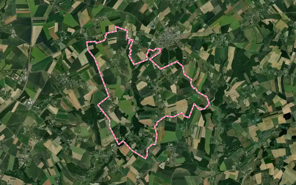 Vue satellite de Sainte-Croix-sur-Buchy avec ses contours administratifs