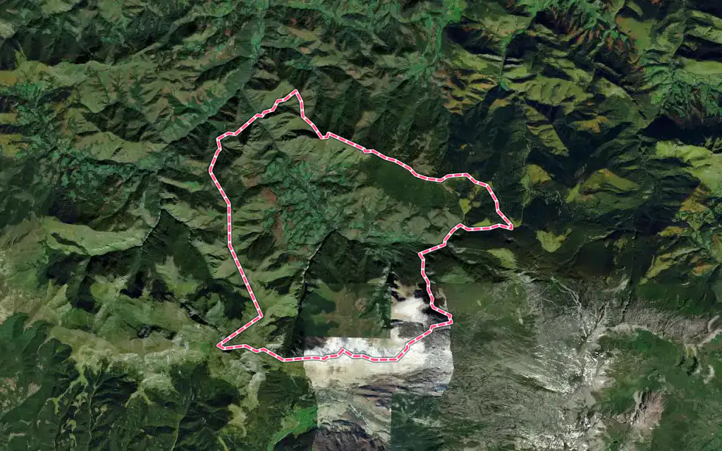 Vue satellite de Sainte-Engrâce avec ses contours administratifs
