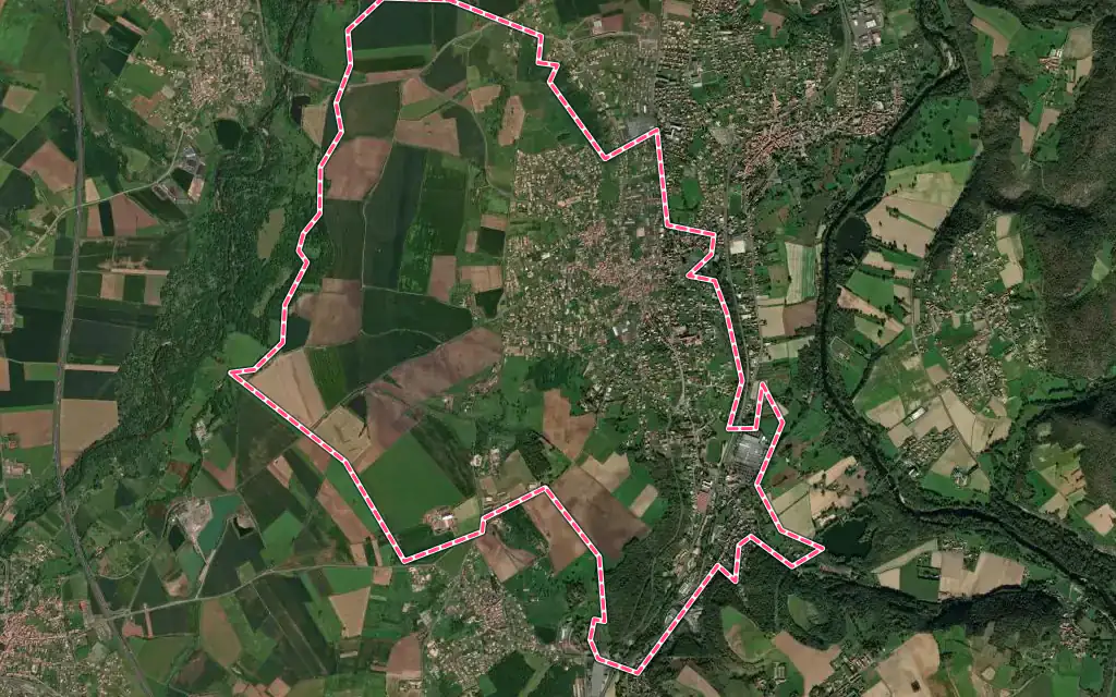 Vue satellite de Sainte-Florine avec ses contours administratifs