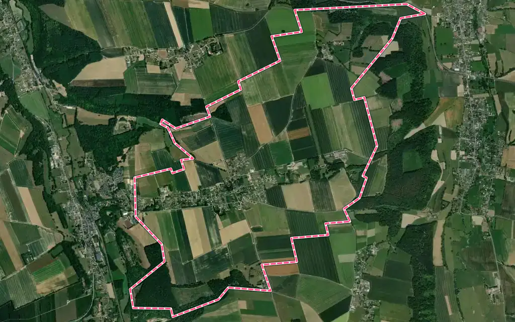 Vue satellite de Sainte-Foy avec ses contours administratifs