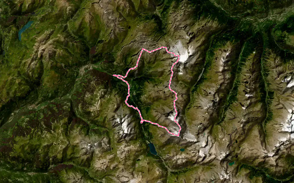 Vue satellite de Sainte-Foy-Tarentaise avec ses contours administratifs