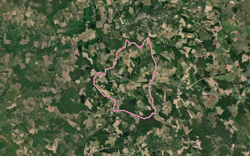 Vue satellite de Sainte-Gemme avec ses contours administratifs