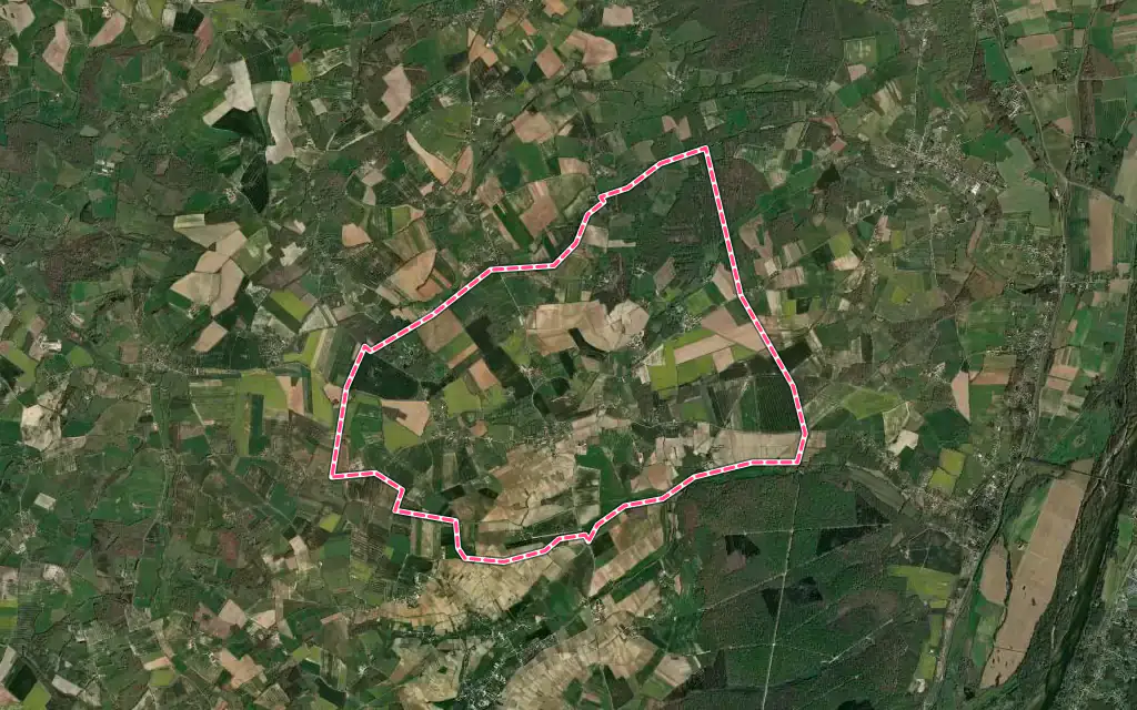 Vue satellite de Sainte-Gemme-en-Sancerrois avec ses contours administratifs