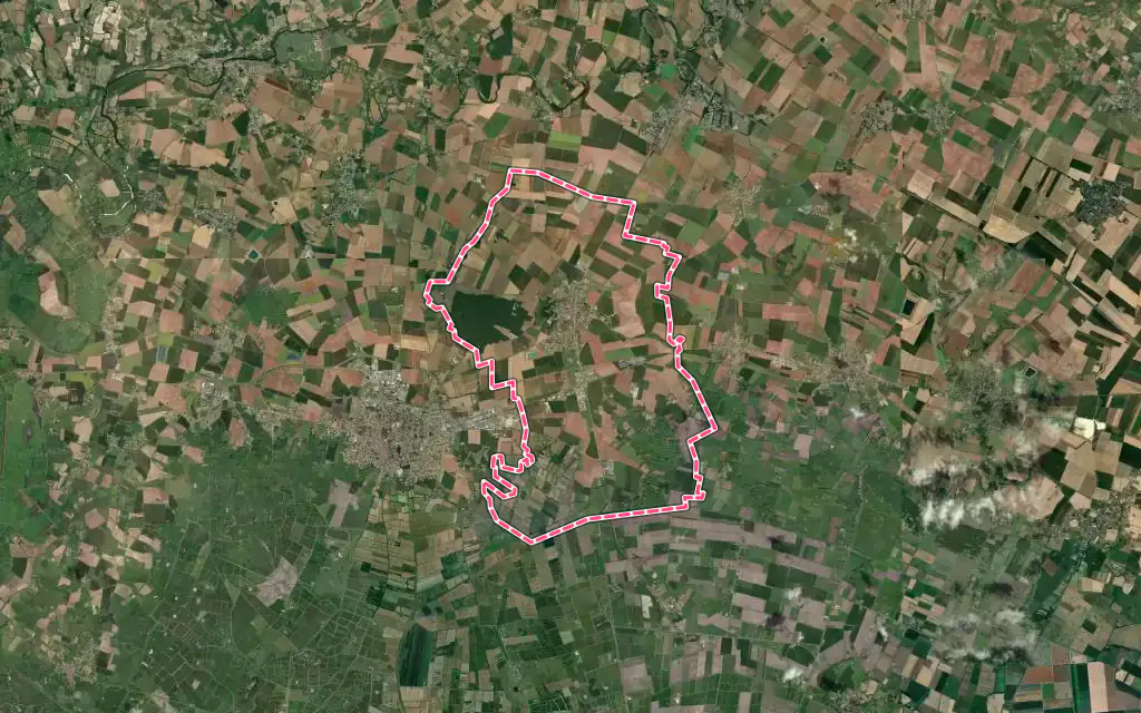 Vue satellite de Sainte-Gemme-la-Plaine avec ses contours administratifs