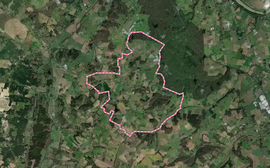 Vue satellite de Sainte-Gemme-Martaillac avec ses contours administratifs