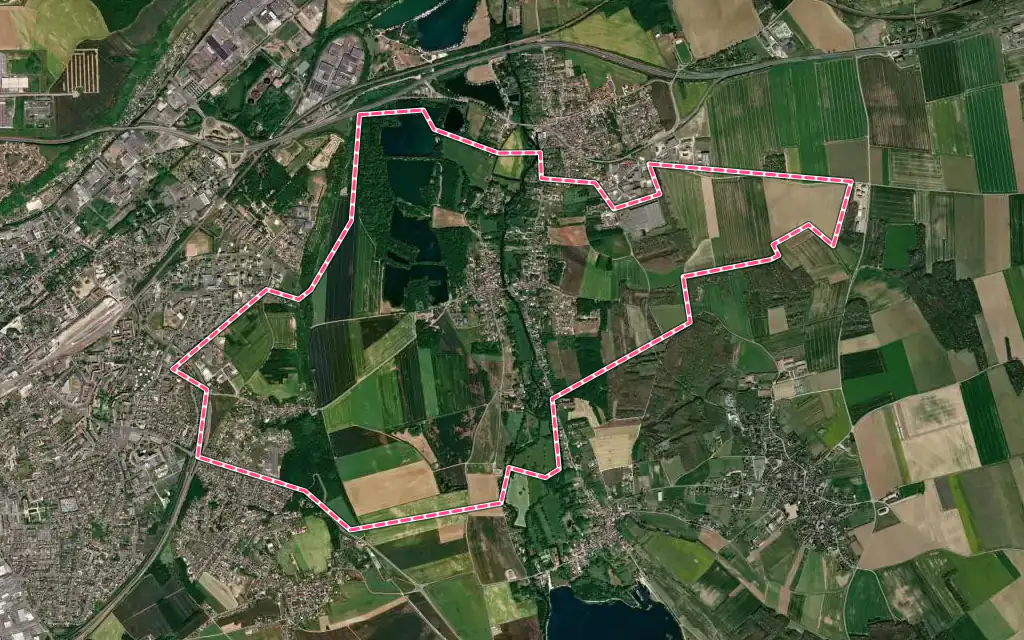 Vue satellite de Sainte-Gemme-Moronval avec ses contours administratifs