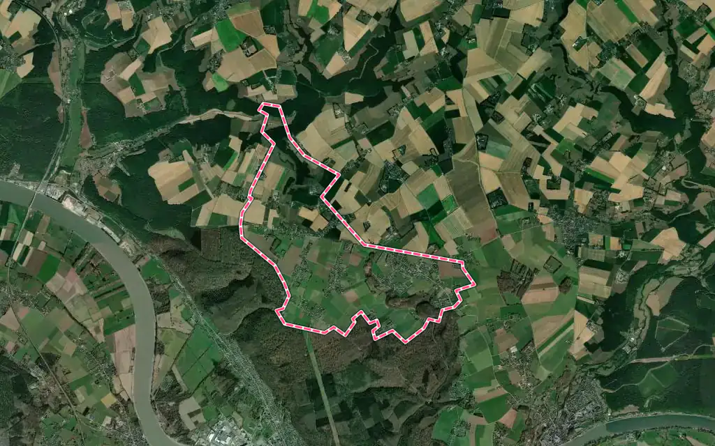 Vue satellite de Sainte-Marguerite-sur-Duclair avec ses contours administratifs