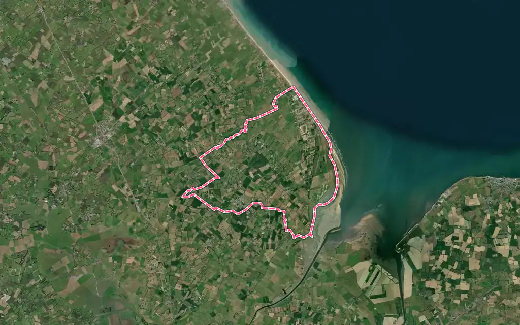 Vue satellite de Sainte-Marie-du-Mont avec ses contours administratifs
