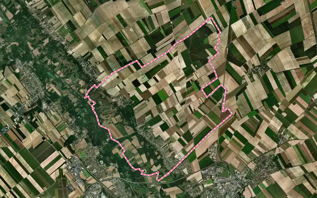 Vue satellite de Sainte-Maure avec ses contours administratifs