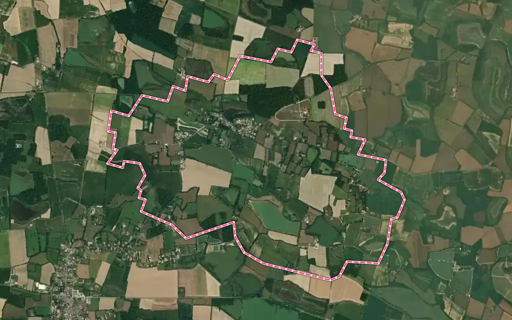 Vue satellite de Sainte-Olive avec ses contours administratifs