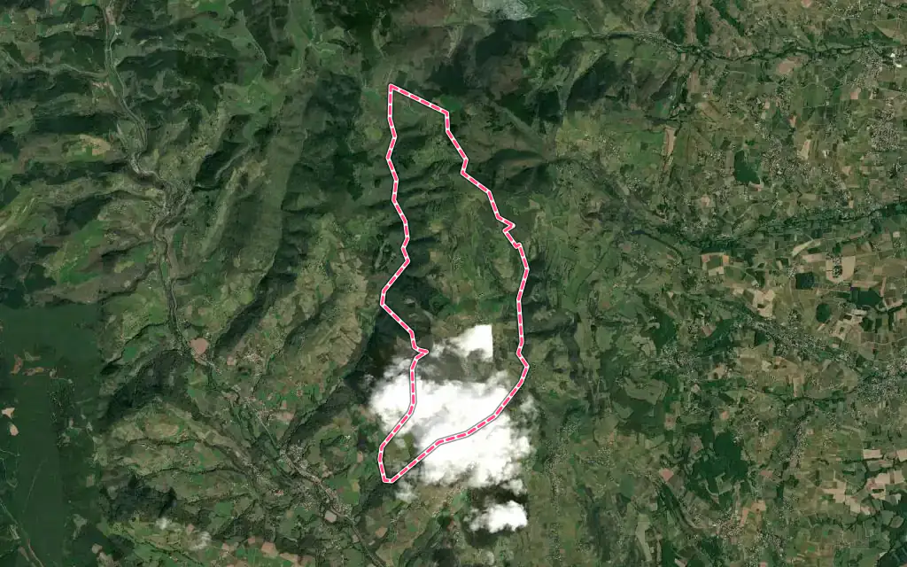 Vue satellite de Sainte-Paule avec ses contours administratifs