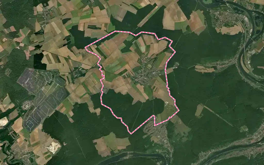 Vue satellite de Saizerais avec ses contours administratifs