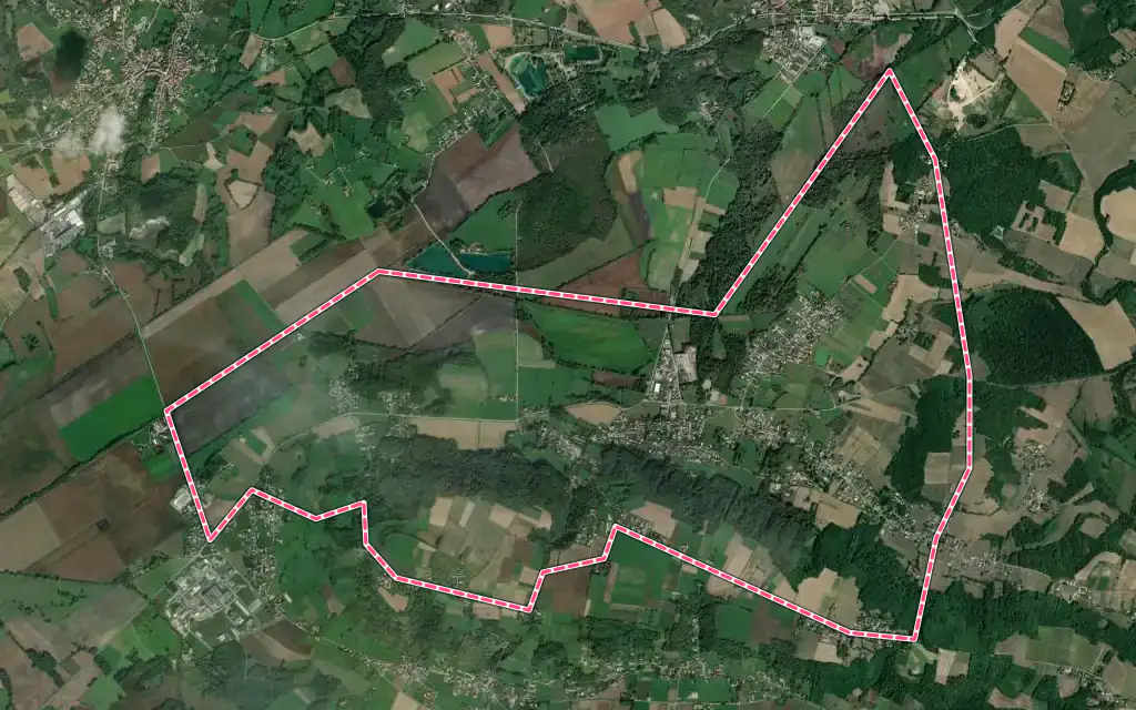 Vue satellite de Salagnon avec ses contours administratifs