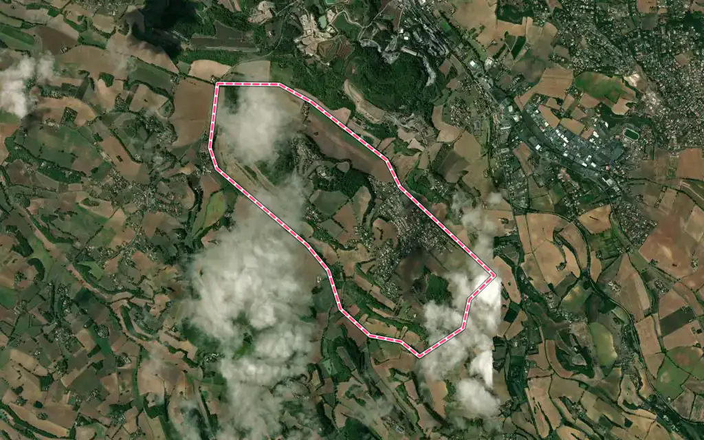Vue satellite de Saliès avec ses contours administratifs