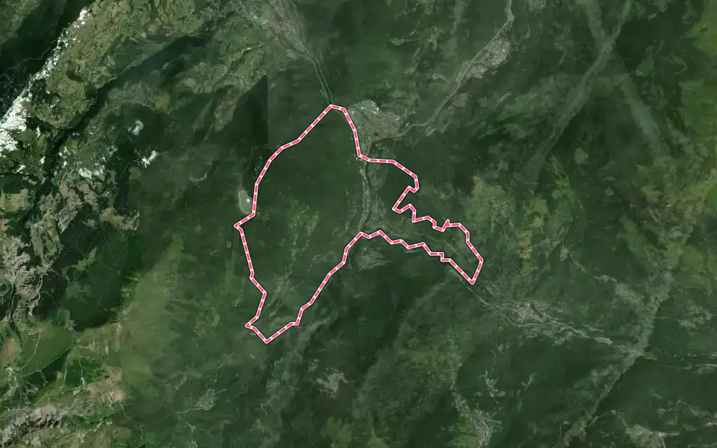 Vue satellite de Salins-Fontaine avec ses contours administratifs