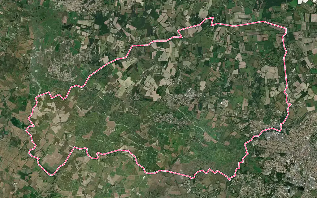 Vue satellite de Sallertaine avec ses contours administratifs