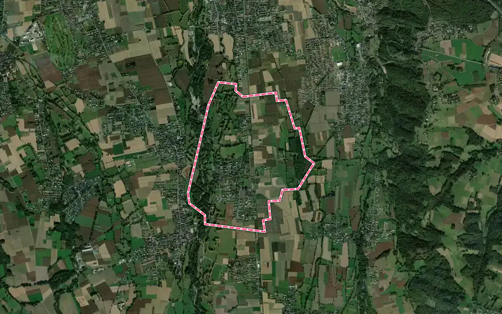 Vue satellite de Salles-Adour avec ses contours administratifs