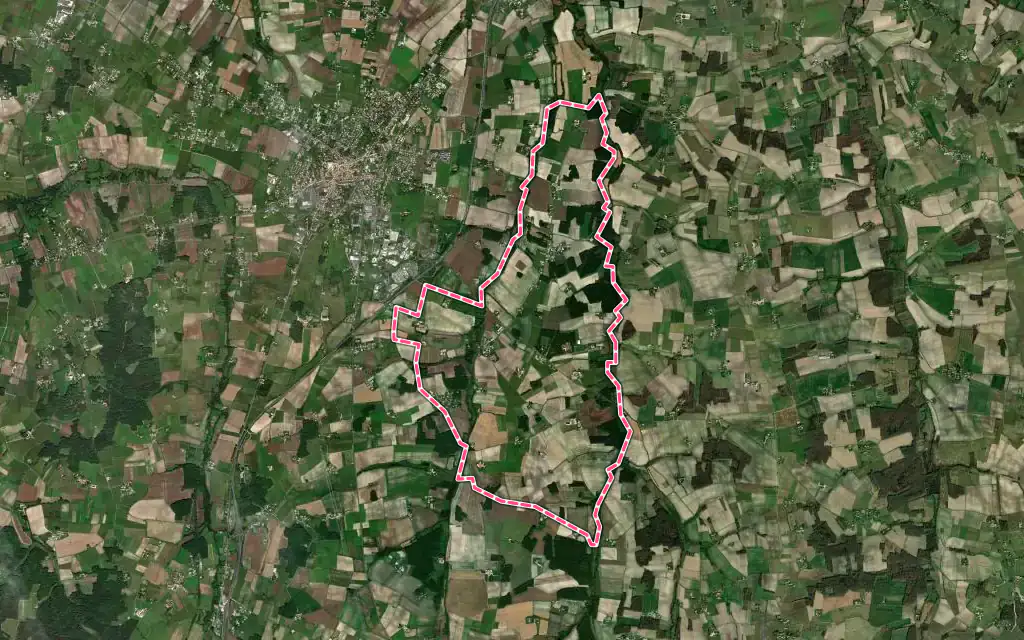 Vue satellite de Salles-de-Barbezieux avec ses contours administratifs