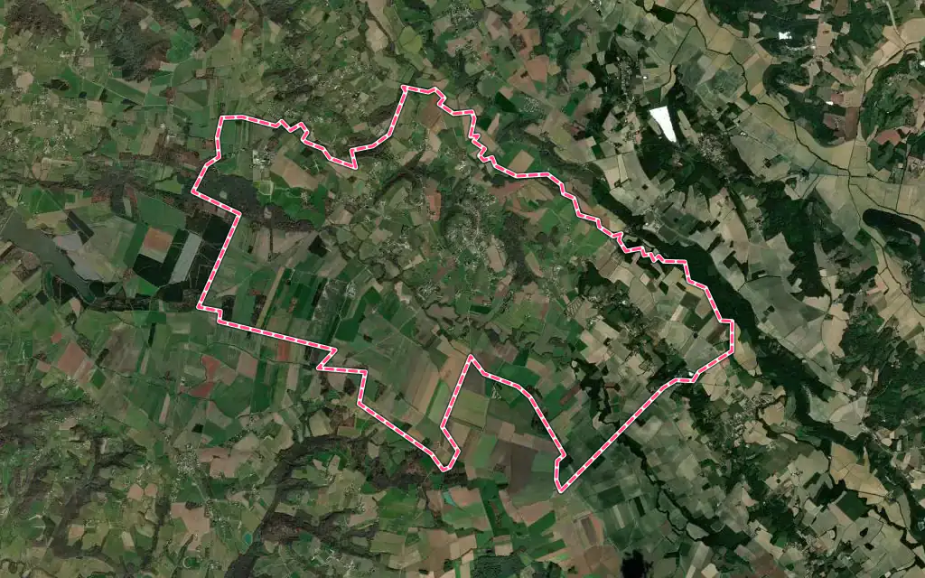 Vue satellite de Samadet avec ses contours administratifs
