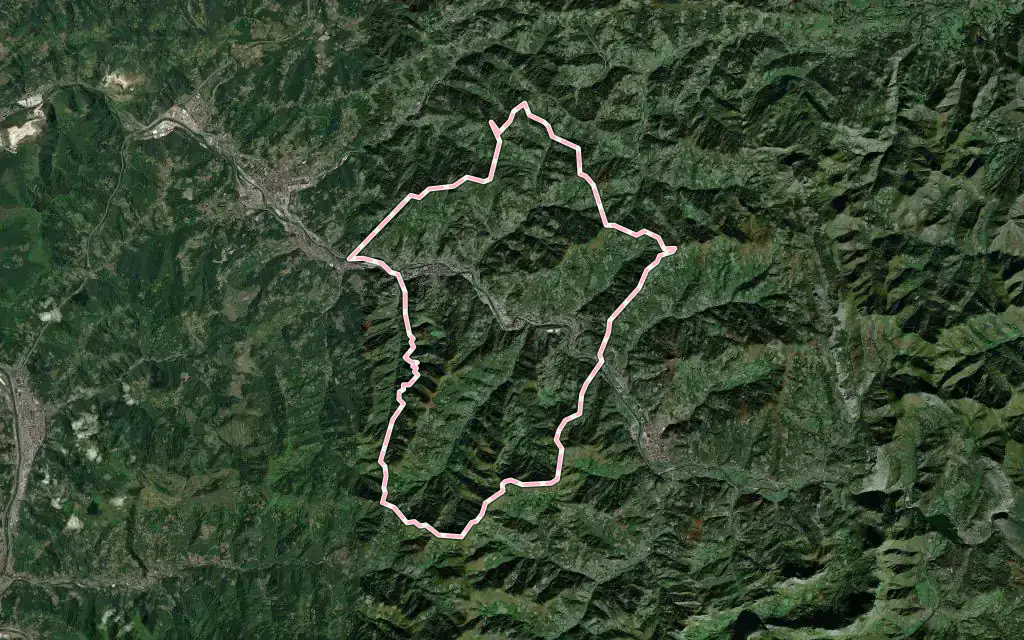 Vista satélite de Samartín del Rei Aurelio con su contorno administrativo