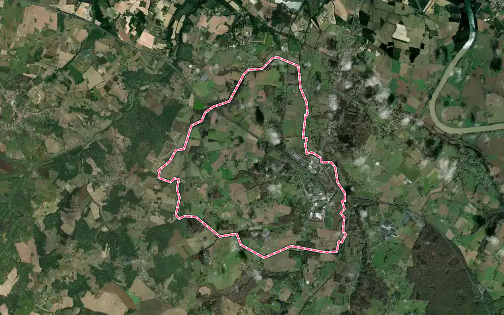 Vue satellite de Samazan avec ses contours administratifs