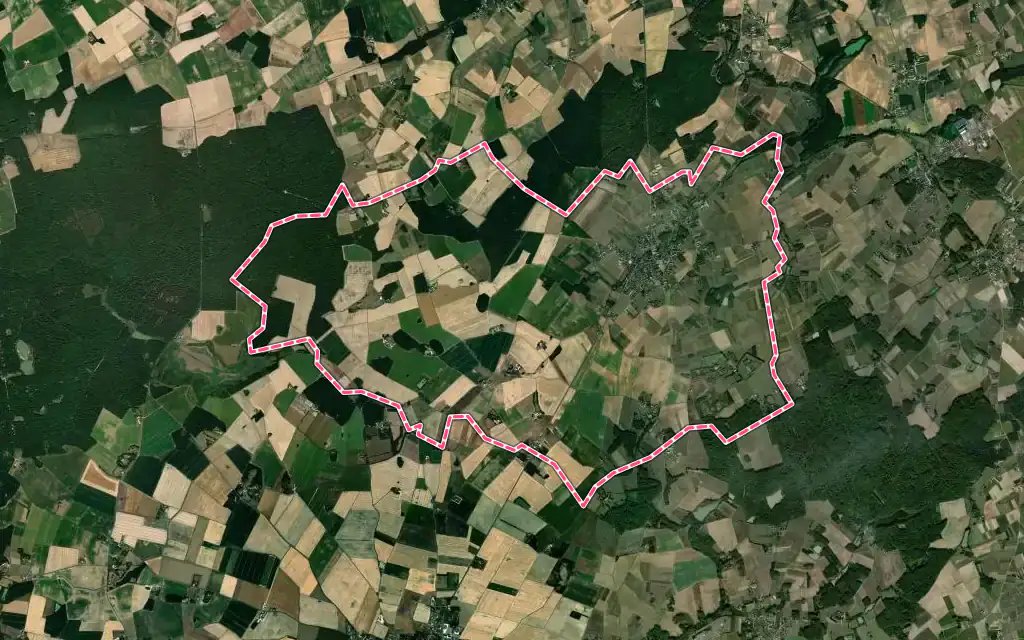 Vue satellite de Sambin avec ses contours administratifs