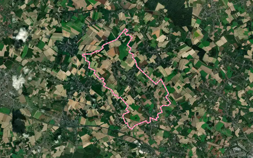 Vue satellite de Saméon avec ses contours administratifs