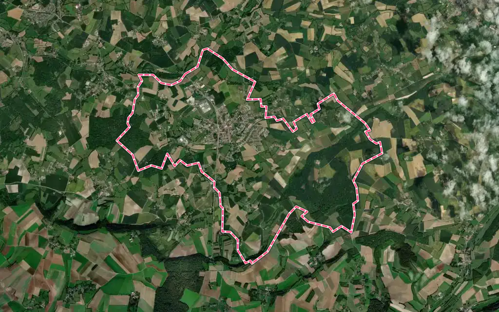 Vue satellite de Samer avec ses contours administratifs