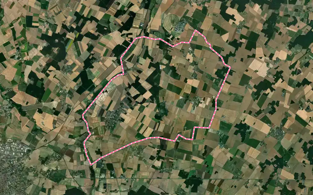 Vue satellite de Sammarçolles avec ses contours administratifs