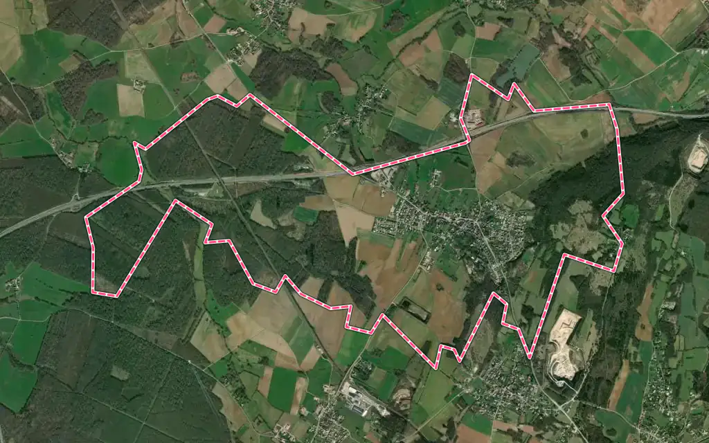 Vue satellite de Sampans avec ses contours administratifs