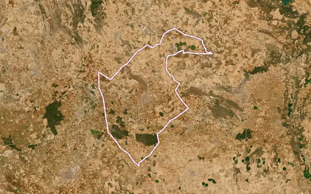 Vista satélite de San Clemente con su contorno administrativo