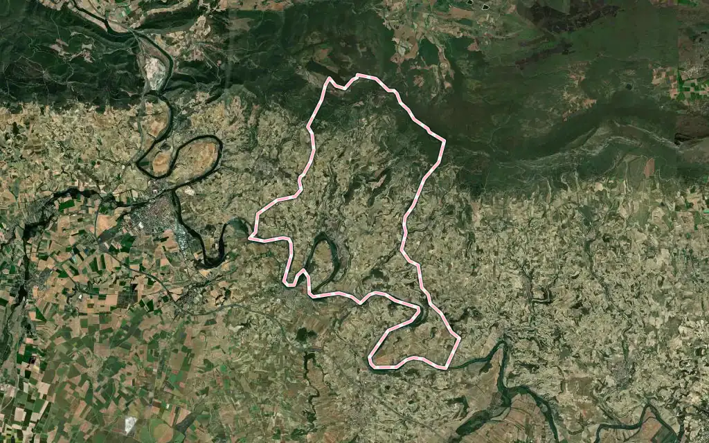 Vista satélite de San Vicente de la Sonsierra con su contorno administrativo