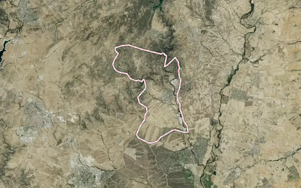 Vista satélite de San Agustín del Guadalix con su contorno administrativo