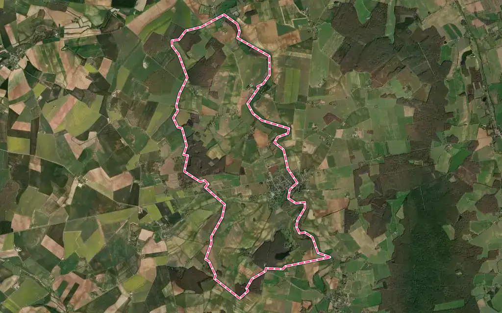Vue satellite de Sancergues avec ses contours administratifs