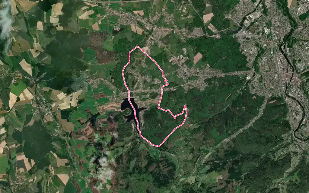 Vue satellite de Sanchey avec ses contours administratifs