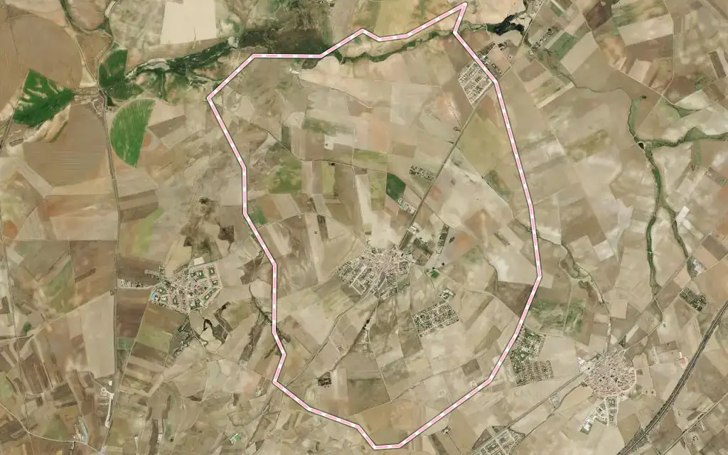 Vista satélite de San Cristóbal de la Cuesta con su contorno administrativo