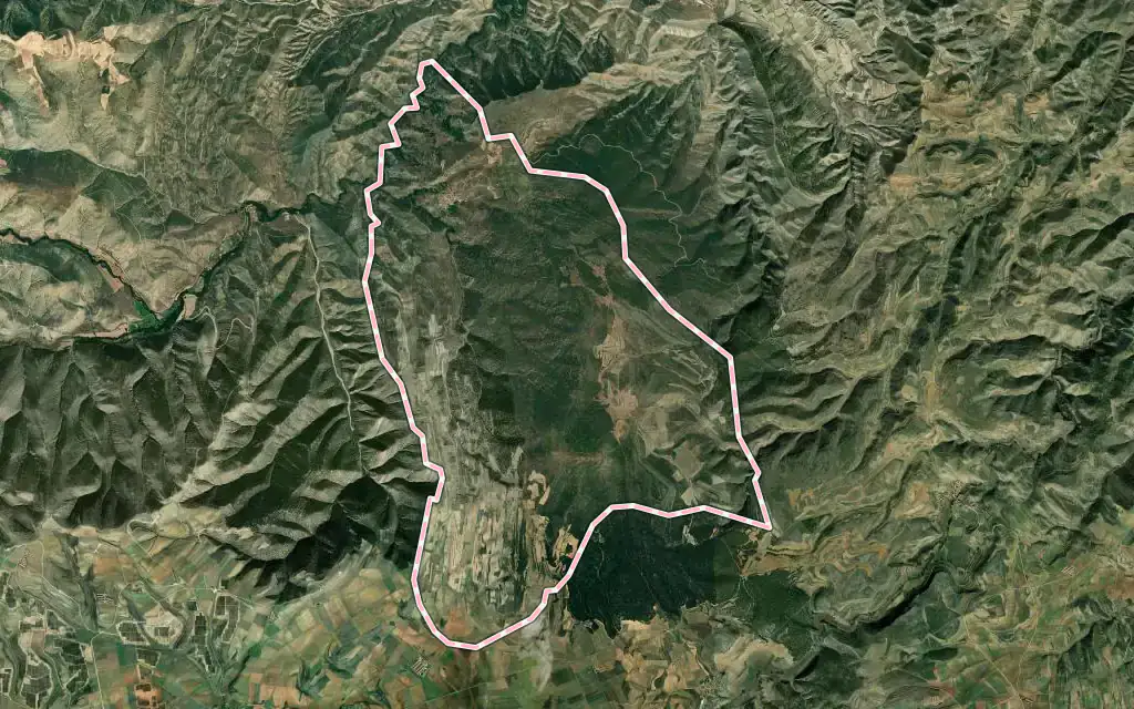 Vista satélite de San Felices con su contorno administrativo