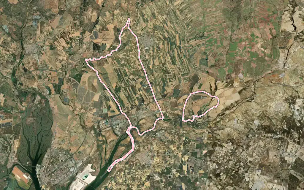 Vista satélite de San Juan del Puerto con su contorno administrativo