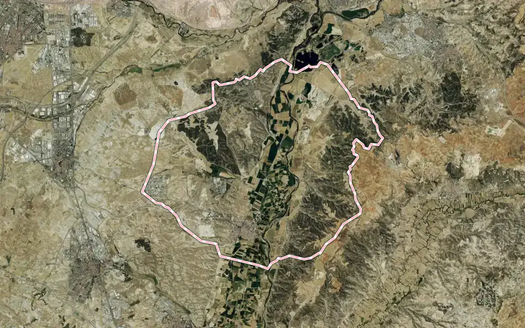 Vista satélite de San Martín de la Vega con su contorno administrativo