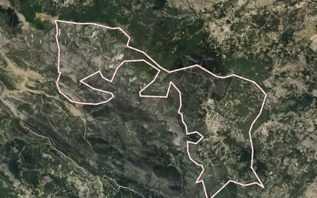 Vista satélite de San Miguel de Valero con su contorno administrativo